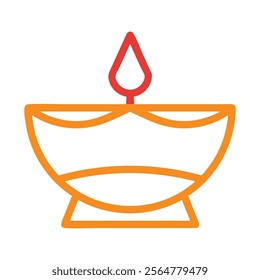 Diwali diya lamp icon. Concept of light, celebration, and spirituality.