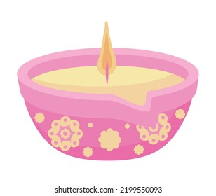 Diwali diya lamp isolated icon