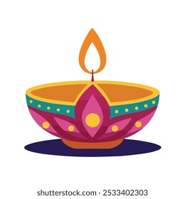 diwali diya lamp ornament isolated.