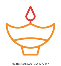 Diwali diya lamp outline icon. Concept of traditional, celebration, and festival.
