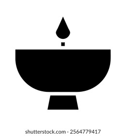 Diwali diya oil lamp silhouette. Concept of traditional, celebration, and festival.