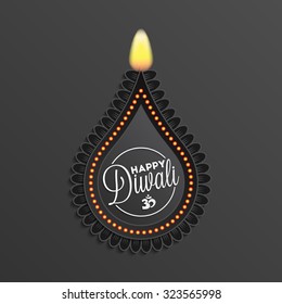 Diwali diya oil lamp for your greeting card design