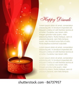 diwali diya on artistic glowing background