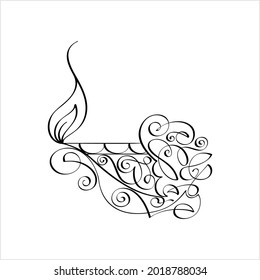 Diwali Diya Pen Ink Style Sketch Greeting, Festival Of Light, Symbolic Victory Of Light Over Darkness, Good Over Evil Vector Art Illustration