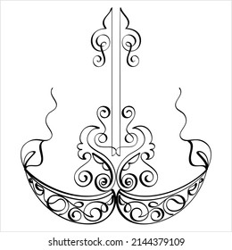Diwali Diya Pen Ink Style Sketch Greeting, Festival Of Light, Symbolic Victory Of Light Over Darkness, Good Over Evil Vector Art Illustration
