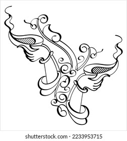 Diwali Diya Pen Ink Style Sketch Greeting, Festival Of Light, Symbolic Victory Of Light Over Darkness, Good Over Evil Vector Art Illustration