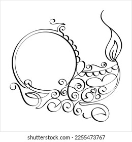 Diwali Diya Pen Ink Style Sketch Greeting, Festival Of Light, Symbolic Victory Of Light Over Darkness, Good Over Evil Vector Art Illustration