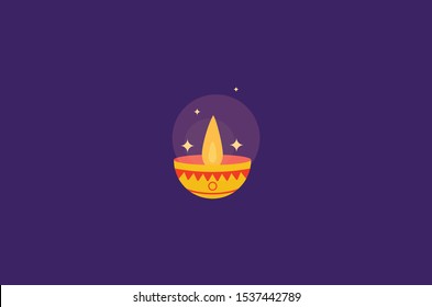 Diwali diya Simple vector design