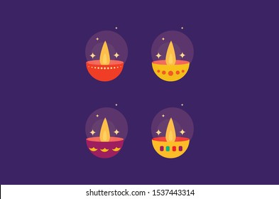 Diwali diya simple vector design