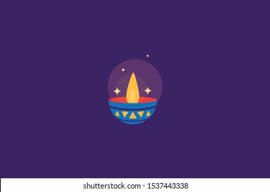 Diwali diya simple vector design