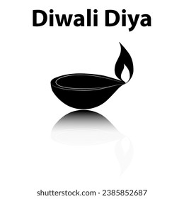 Diwali diya Vektorgrafik Silhouette Symbol 