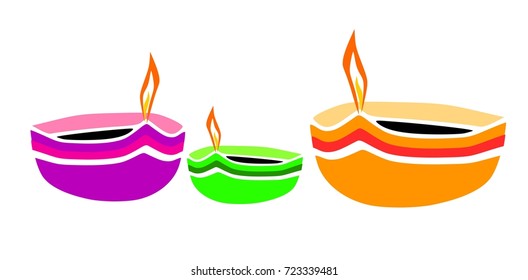Diwali diya/oil Lamp Vector Graphic. Colour