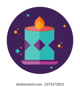 Diwali element. Indian festival of lights icon. Colorful deepavali sign on a background. Vector illustration in flat cartoon style