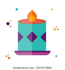 Diwali element. Indian festival of lights icon. Colorful deepavali sign on a background. Vector illustration in flat cartoon style