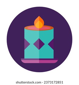 Diwali element. Indian festival of lights icon. Colorful deepavali sign on a background. Vector illustration in flat cartoon style