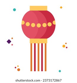 Diwali element. Indian festival of lights icon. Colorful deepavali sign on a background. Vector illustration in flat cartoon style
