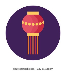Diwali element. Indian festival of lights icon. Colorful deepavali sign on a background. Vector illustration in flat cartoon style