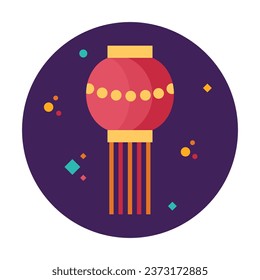 Diwali element. Indian festival of lights icon. Colorful deepavali sign on a background. Vector illustration in flat cartoon style
