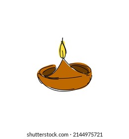 
diwali festival candles lit shining symbolizes the victory of goodness,
 darwing illustration