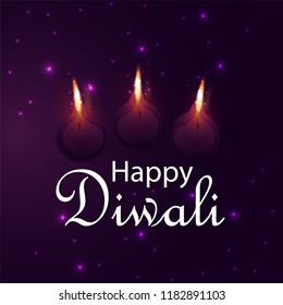 Diwali festival cards. DIwali holiday shiny background with beautiful diya lamps and rangoli with Shiny blur effect..