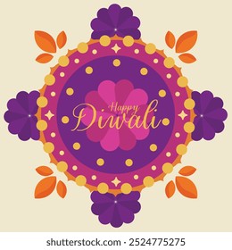 Diwali festival celebration colorful rangoli composition greetings illustration