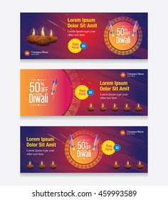 Diwali Festival Corporate Horizontal Banner Set