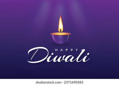 Diwali festival design with burning lamps