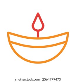Diwali festival diya lamp icon. Concept of light, celebration, and hope.