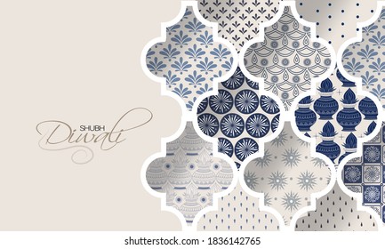 Diwali  festival greeting card with modern elements, big sale and offer
