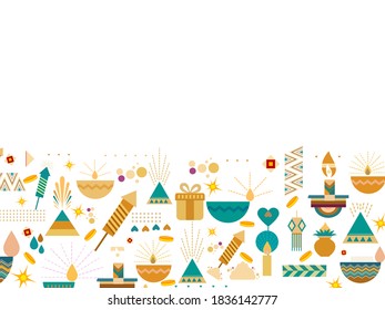 Diwali  festival greeting card with modern elements, big sale and offer