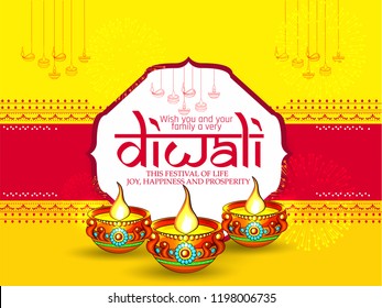 Diwali festival holiday design with Shiny colorful floral background with illuminated 3D Oil Lamps (Diya) for Diwali celebration. Diwali festival holiday design with Shiny colorful floral background with illuminated 3D Oil Lamps (Diya) for Diwali celebration.