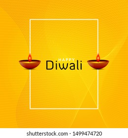 Diwali festival holiday design style of Indian Rangoli and hanging diya - oil lamp. For greeting card, banner, background. Purple color on yellow background. Vector illustration.