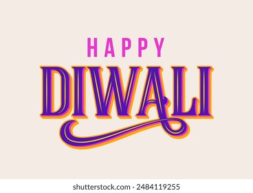 Diwali festival lettering, Diwali Sale banner, Diwali background design with lights, peacock, lanterns, candles and flowers. Vector illustration