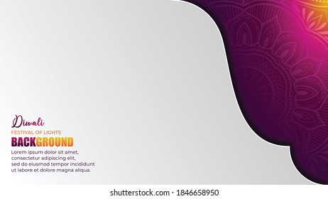 Diwali Festival of Light Background with Paper Art Style Design Consept Half Illustration