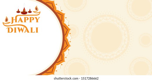 Diwali festival of light in india. creative diwali greeting card design. Vector illustration