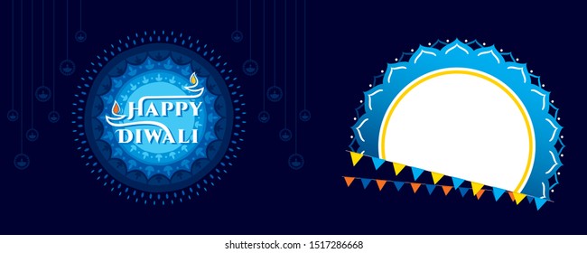 Diwali festival of light in india. creative diwali greeting card design. Vector illustration