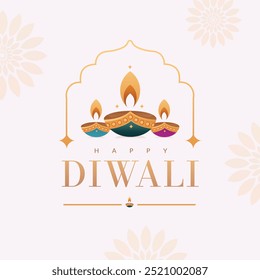 Diwali, festival of Lights, Diwali design elements with Happy Diwali typography