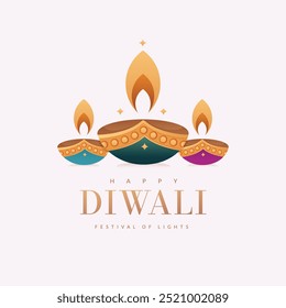 Diwali, festival of Lights, Diwali design elements with Happy Diwali typography