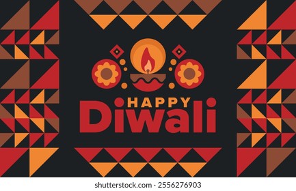 Diwali. Festival of Lights. Oil lamp. Deepawali. Indian festival poster. Candle and lantern. Happy holiday banner. Creative art template. Vector illustration