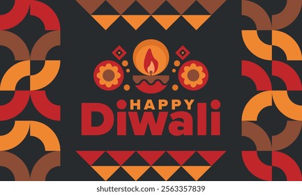 Diwali. Festival of Lights. Oil lamp. Deepawali. Indian festival poster. Candle and lantern. Happy holiday banner. Creative art template. Vector illustration