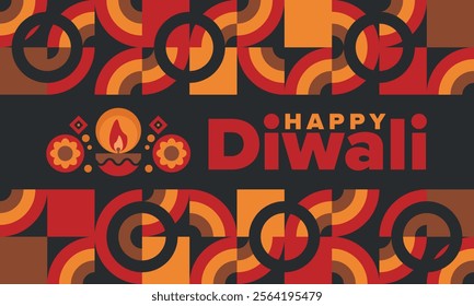 Diwali. Festival of Lights. Oil lamp. Deepawali. Indian festival poster. Candle and lantern. Happy holiday banner. Creative art template. Vector illustration