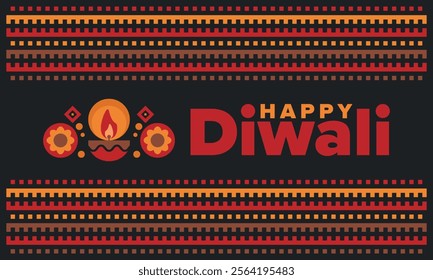 Diwali. Festival of Lights. Oil lamp. Deepawali. Indian festival poster. Candle and lantern. Happy holiday banner. Creative art template. Vector illustration