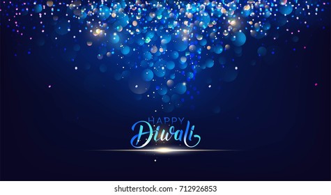 Diwali Festival Lights Poster. DIwali Holiday Shiny Background. Vector Illustration