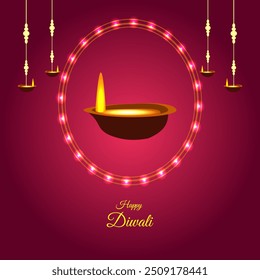 Diwali festival of lights tradition Diya oil lamps , Diwali Festival Banner Design.