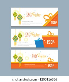 Diwali Festival Offer Gift Voucher with Discount Tag Template Set