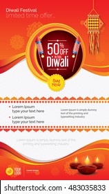 Diwali Festival Offer Poster Design Template 