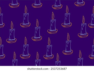 Diwali festival pattern featuring hands and lamps (diyas), suitable for backgrounds, fabric, or wallpaper.
