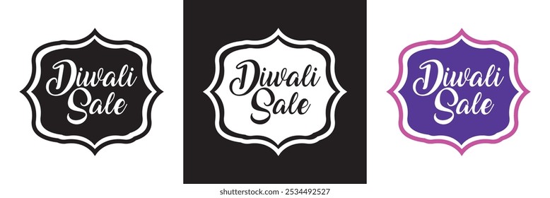 Diwali festival poster, Diwali Sale banner, Diwali background design with lights, lanterns, candles and flowers. Vector illustration isolated on white and black  background. EPS 10