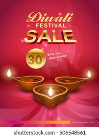 Diwali festival promotional sale poster.