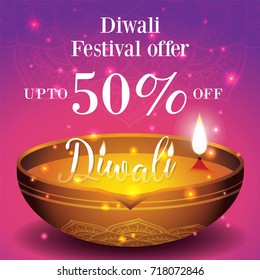 Diwali Festival Sale Banner Poster Background Stock Vector (Royalty ...